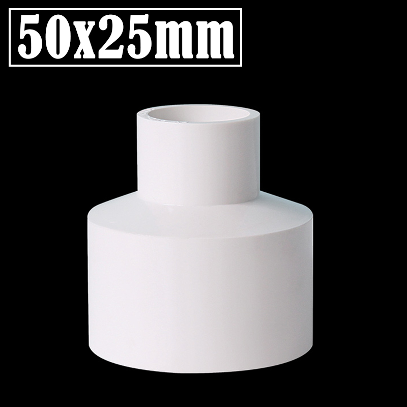 2 Stks/partij 20/32/40/50 20/25/32/40Mm Pvc Rechte Verminderen Connectors aquarium Fish Tank Adapter Tuin Watering Buis Connector: Black