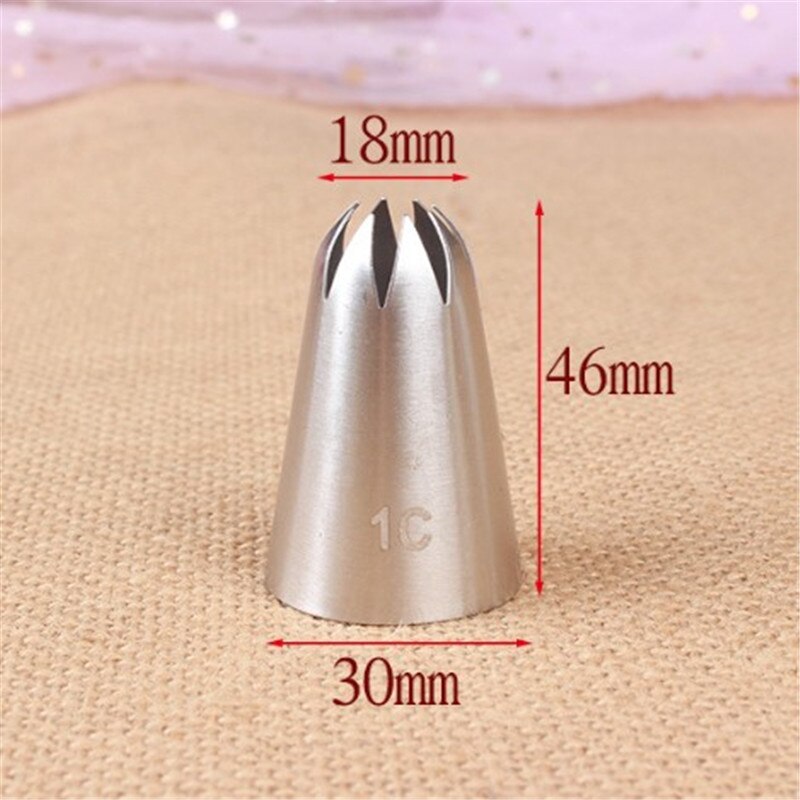 Grote Icing Piping Nozzles Voor Decorating Cake Bakken Cookie Cupcake Piping Nozzle Rvs Pastry Tips Tube # 1C