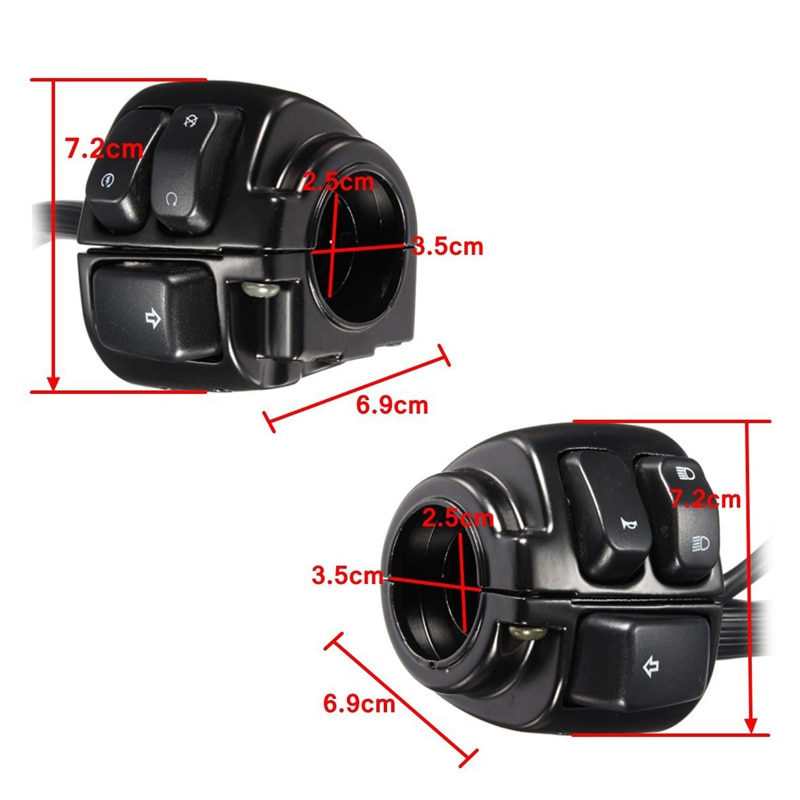 1 "25Mm Stuur Schakelaar Voor Motorfiets Motor Moto Bike Richtingaanwijzer Schakelaar Knop Met Kabelboom Stuur schakelaars