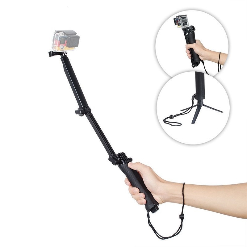 Gopro 3 Way Grip Monopod impermeable multifunción Selfie Sticks extensión brazo trípode Stand mejor precio