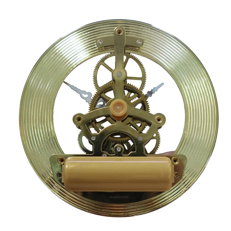 Quiet Operate Quartzs Movement Clock Face 126mm Gold Trim Skeleton Gear Clock Head Insert Roman Numeral for Home