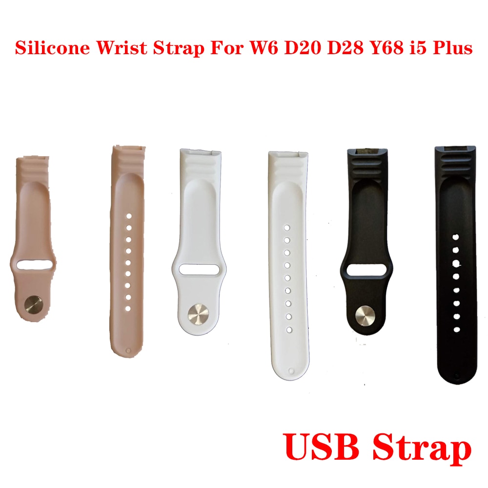 Siliconen Polsband Voor Slimme Horloge Armband Band I5 Plus D20 D28 Y68 W6 Usb Band