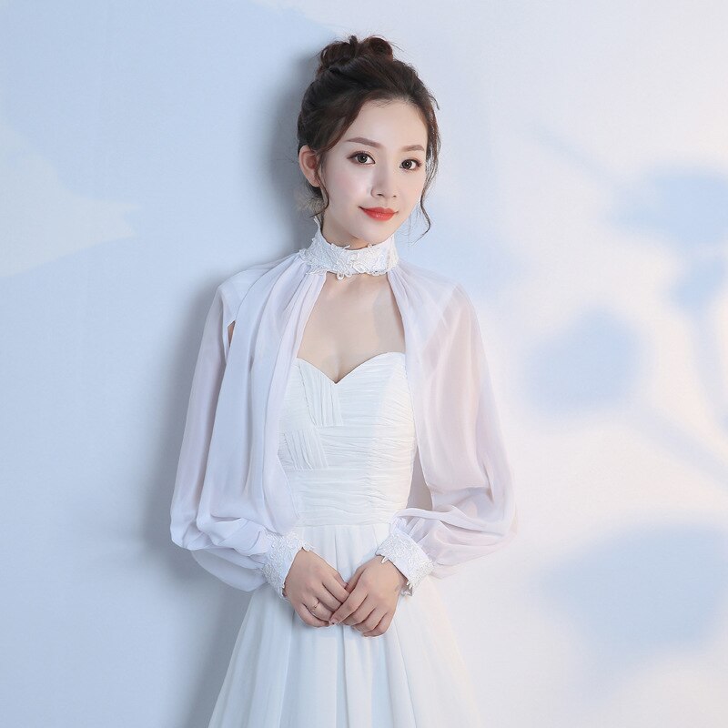 Veste de mariée en dentelle, 9 couleurs, enveloppes d&#39;été pour femmes, manteau de Mariage, châle , veste de soirée, Cape: White