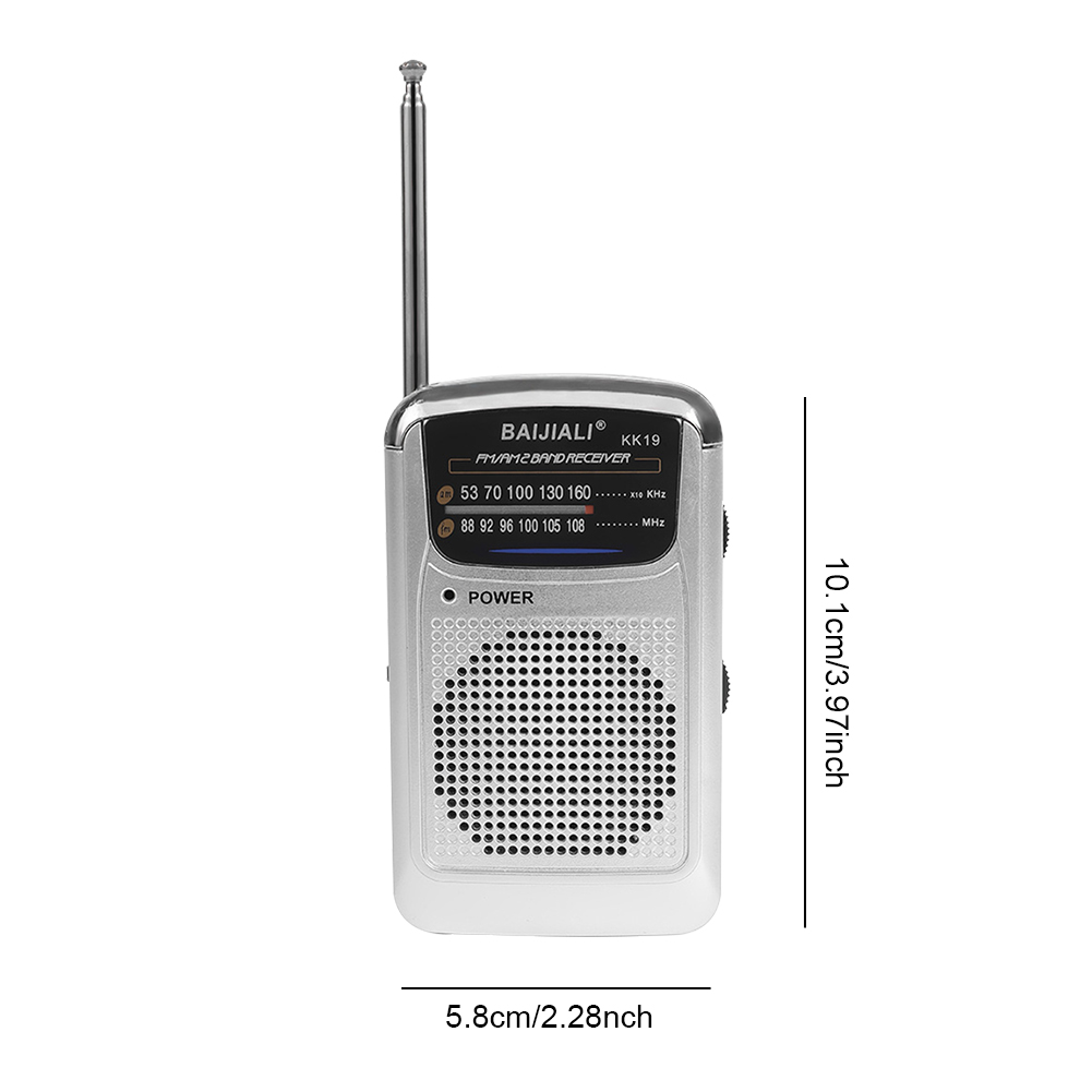 Radio AM FM portatile Ricevitore portatile di alta qualità Altoparlante incorporato con cuffie standard da 3,5 mm Radio di emergenza: WHITE