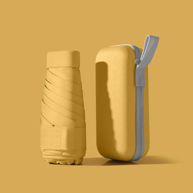 Xiaomi-Mini paraguas Ultra compacto con revestimiento negro, bolsillo portátil, sol, lluvia, doble uso, ligero, de viaje, para mujeres y hombres: Negro