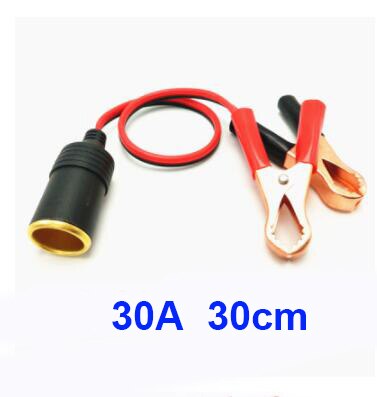 Jtron car cigarette lighter socket 12v Extension cord battery Crocodile clip 20A 30A for car Inflation pump: 30CM30A