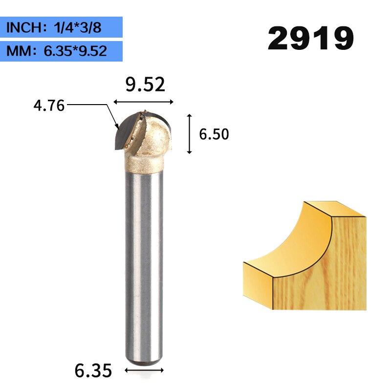HUHAO 1pcs 6/8mm Shank Double Edging Router Bits for Wood Cove Box Bit CNC Milling Cutter Carbide Woodworking Tools: 2919