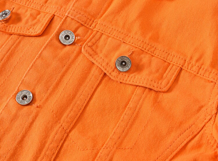 Autumn Men's Jean Jacket Slim Fit Cotton Denim Jacket Purple Orange Ripped Jean Coats Men Outwear Plus Size