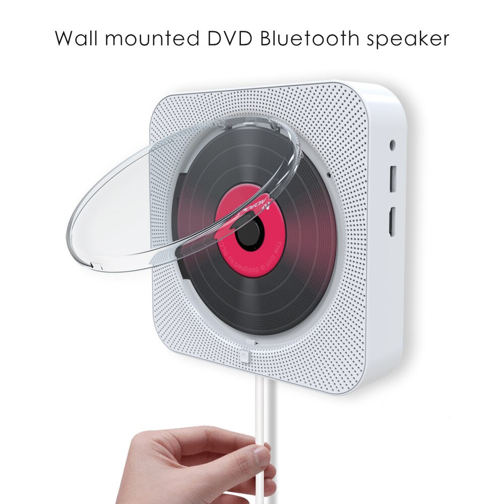 kebidu CD Player Wall Mounted Bluetooth Stereo Audio Early Learning Speaker Wireless Remote Control CD Mp3 FM Radio HiFi Speaker
