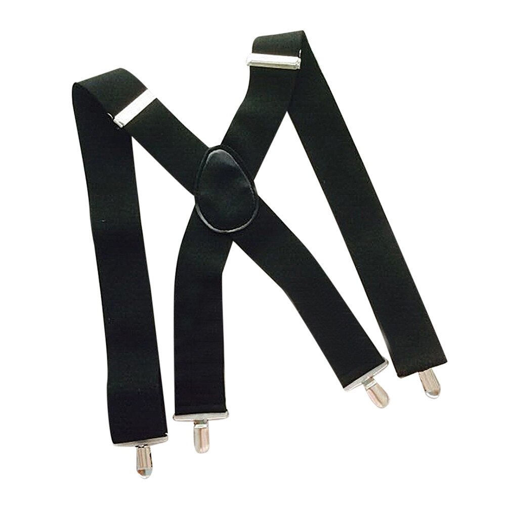 Bretelles de pantalon robustes avec pinces pour hommes, 50mm de large, dos en X, forme en X: Default Title