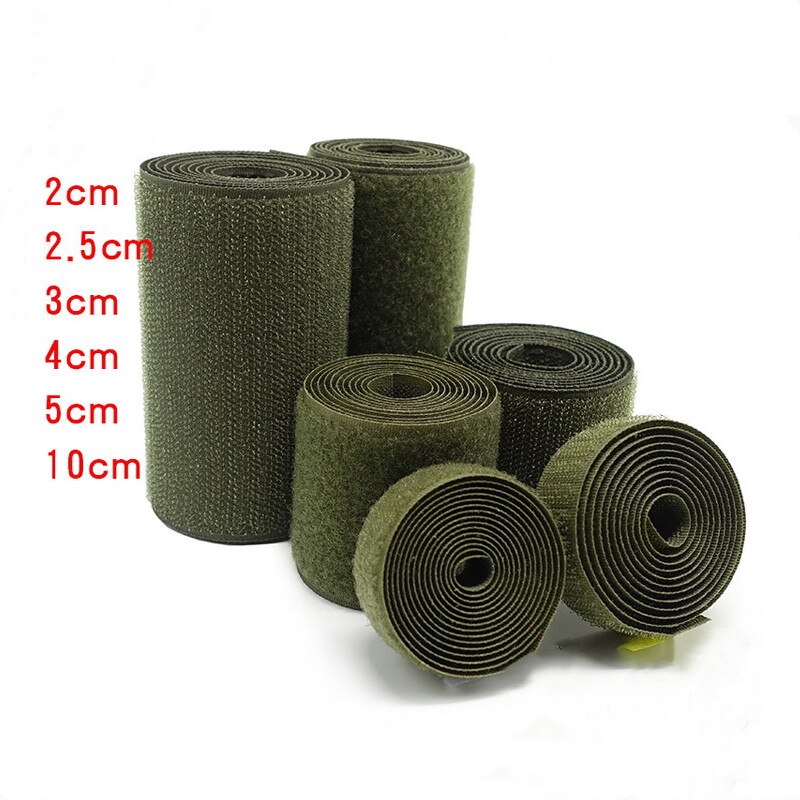 Army Green Velcro Tape Nylon Hasp Uses Clothing Luggage Children's Supplies Backpack Decoration With Loop Hook 2cm3cm4cm5cm10cm