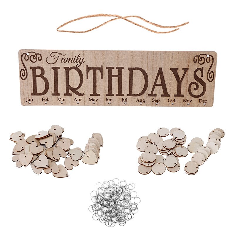 Holz kalender geburtstag Party dekoration anhänger manuell hängen handeln handwerk: D