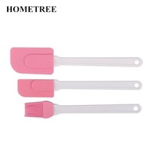 Hometree Keukengerei Siliconen Drie Sets Bakken Saus Borstel Boter Koken Spatel Cookie Pastry Schraper Cake Bakken Tool H147