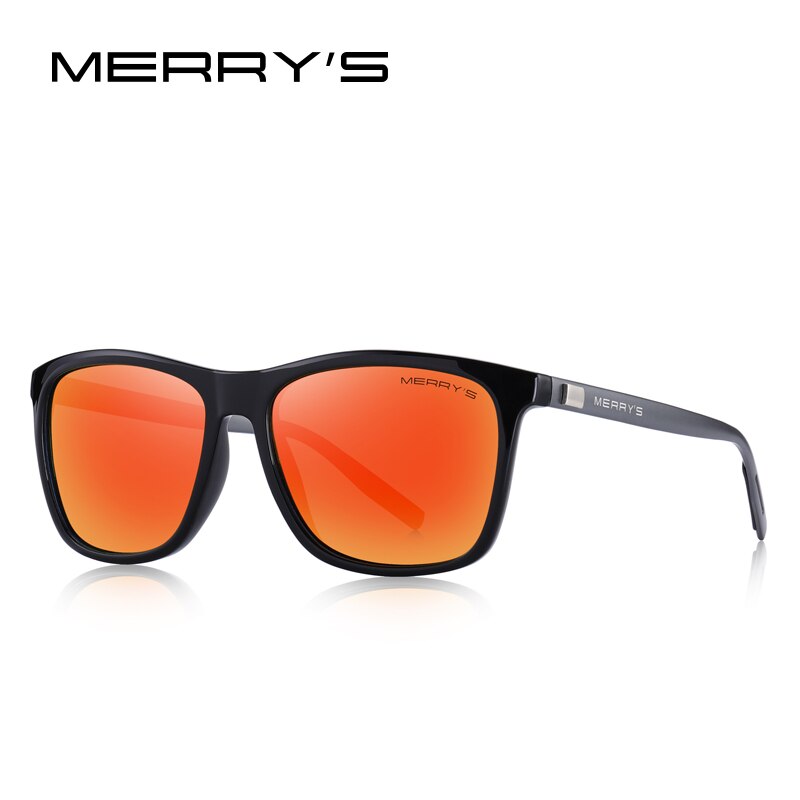 MERRYS gafas de sol de aluminio Retro Unisex polarizadas lentes Vintage gafas de sol para hombres/mujeres S8286: C06 Red