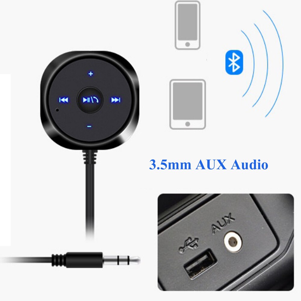 Bluetooth Muziek Ontvanger 3.5mm AUX Car Kit Adapter Handsfree Draadloze Bluetooth Carkit met USB Lader voor iPad Smartphone