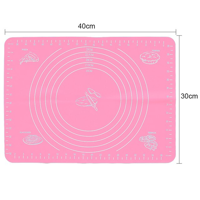 45x60cm Non-Stick Silicone Pad Baking Sheet Cupcake Dessert Soap Rolling Kneading Mat Baking Mat Scale Pastry Fondant Mat Tools: Pink