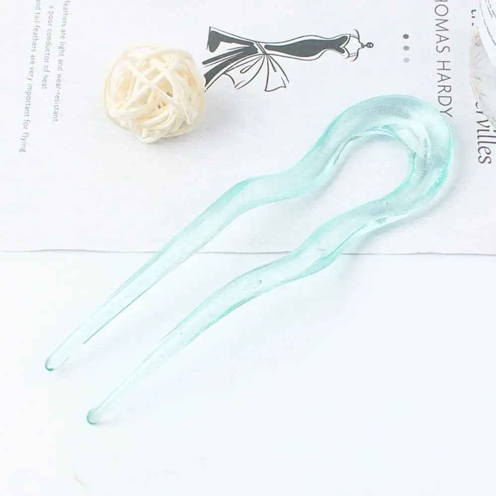 Horquilla para el pelo en forma de U, palitos para el pelo de geométrico a la de acetato, horquilla de carey, accesorios para la cabeza para mujeres y niñas