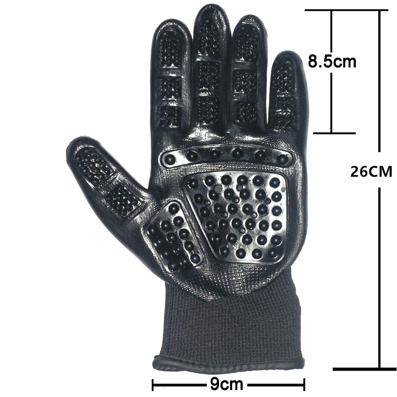Guantes de goma suave para aseo de mascotas, cepillo de limpieza de pelo para perros, gatos y caballos, peine de masaje para mascotas