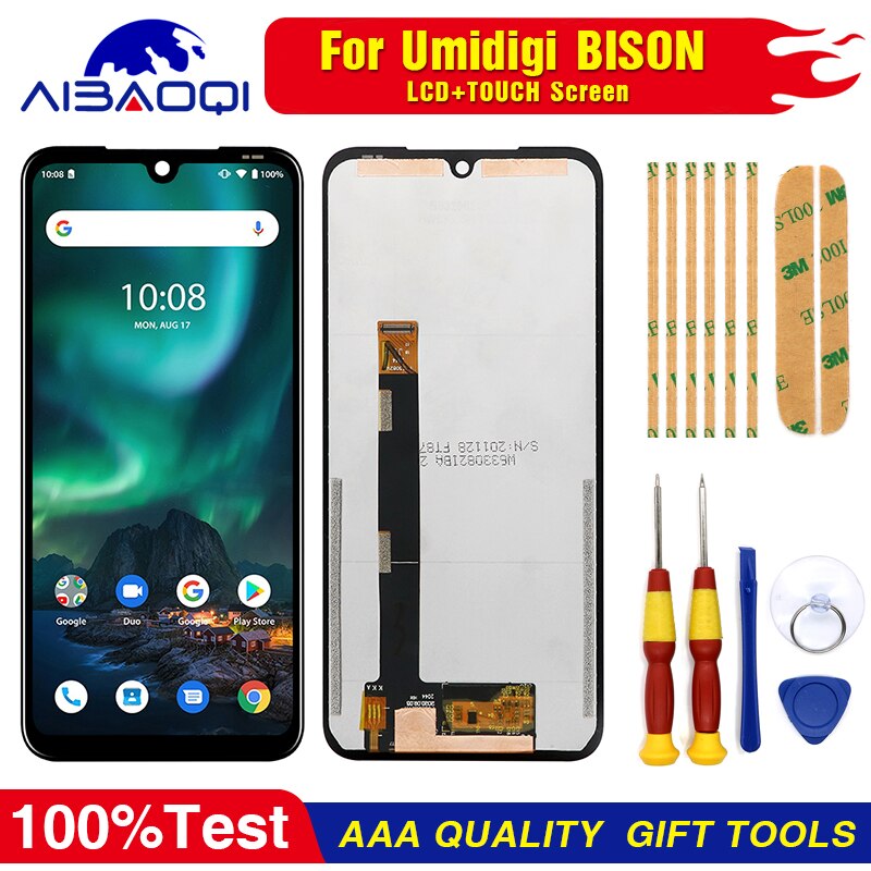 Originele 6.3 Inch Touch Screen + 2340X1080 Lcd + Tool 3M Adhesivefor Umi Umidigi Bison Android 10 telefoon: Default Title