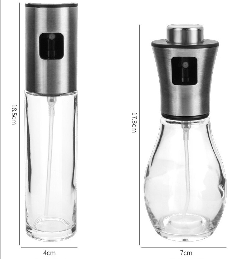 Olive Oil Spray Bottle Pump Oil Pot Grill BBQ Sprayer Stainless Glass Oil Dispenser BBQ Kitchen Accessories