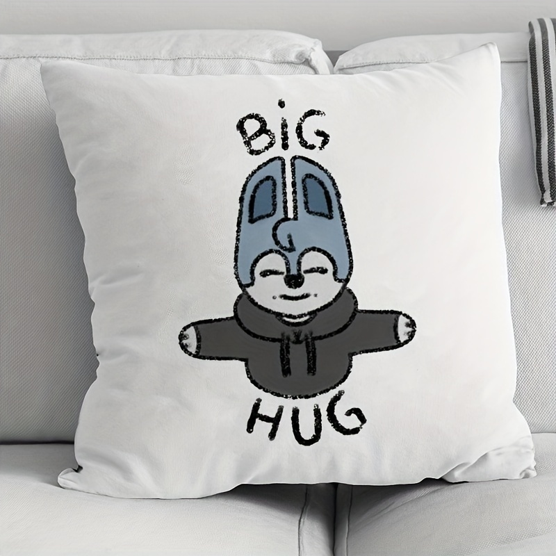 Big Hug Pattern Printed Peachskin Pillow Case Kawaii Pillowcases for Bedroom Cafe Sofa Decor Cushion Cover Home Decoration: Default Title