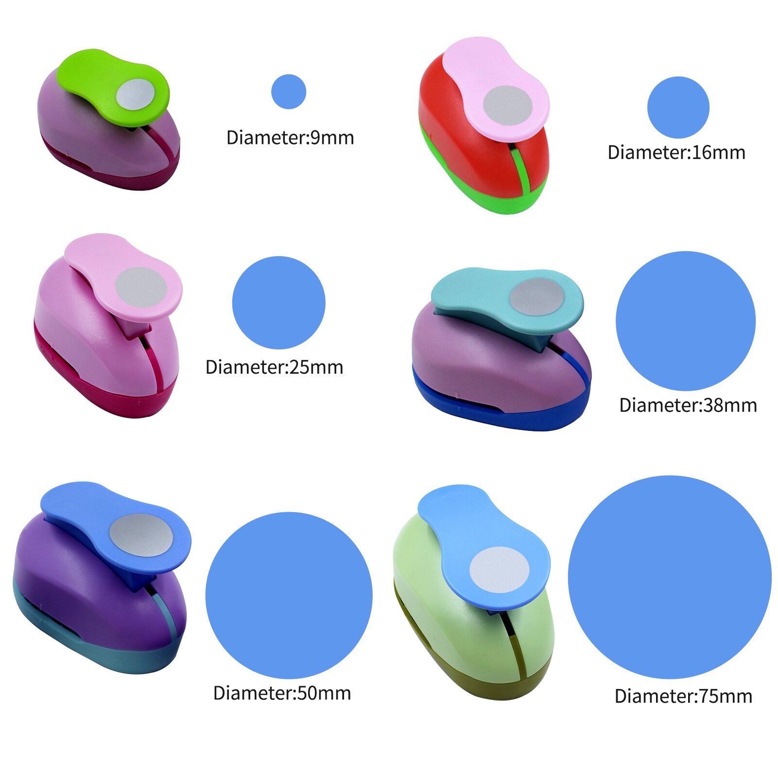 Craft Hole Circle Punch Handmade Scrapbook Paper Puncher Different Size of Scrapbooking Punches Crafting Designs Office Supplies