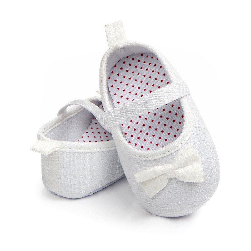 Zapatos de princesa con lazo para bebé recién nacido, antideslizantes, primera cuna, 0 a 18 meses