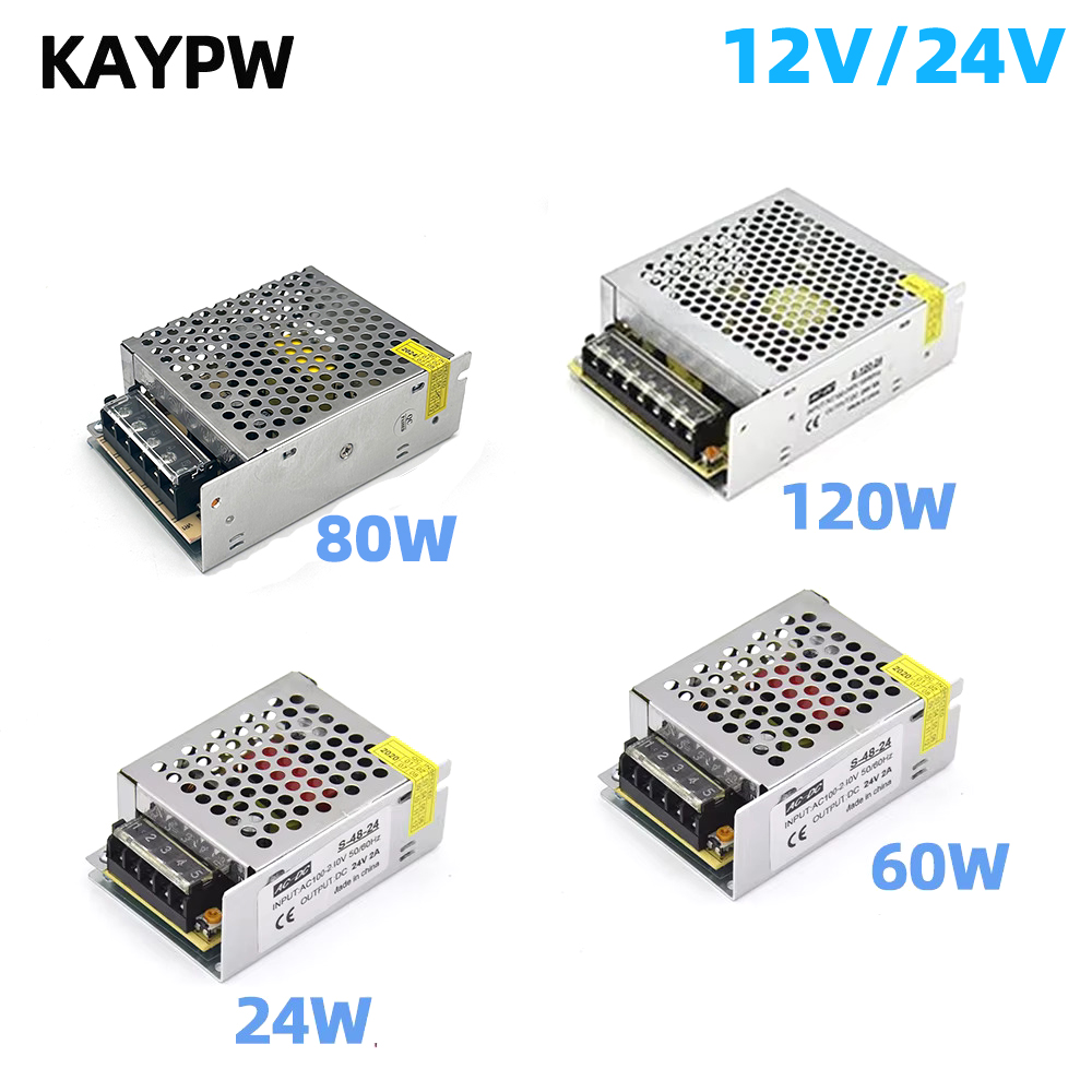 24W 60W 80W 120W Schakelende Voeding Licht Transformator AC110V 220V Naar DC 12V 24V Voeding Bron Voor Led Strip CCTV