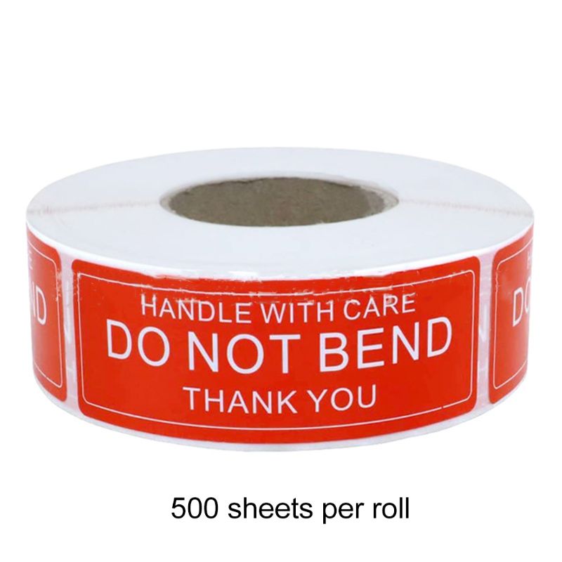 150 or 500Pcs/Roll Warning Sticker Handle With Care DO NOT BEND 2.5x7.5cm Packaging Remind Labels: 1