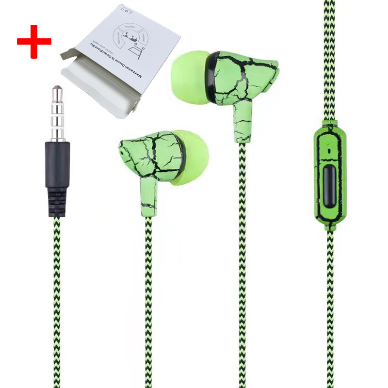 A10 3.5mm Draagbare Oortelefoon Stereo Bass Oortjes Touw Draad Handfree Met Microfoon Headset voor iPhone Xiaomi Huawei Samsung: green with m box