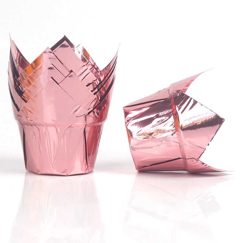 200 stücke Tulpe Muffin Cupcake Pappbecher öl dichte Cupcakes Liner zurück Muffin Kasten Tasse Kuchen Dekorations werkzeuge Muffin wickeln Fälle: schwarz