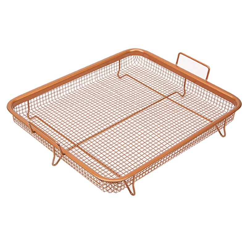 Bbq grillverktyg koppar rektangel krispig bricka stekpanna fransk kock korg lätt ren kök matolja filter bakpanna