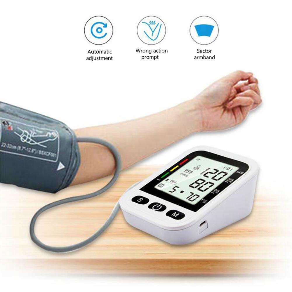 Ouderen Arm Bloeddrukmeter Automatische Intelligente Engels Voice Bloeddrukmeter Groot Scherm Home Health Monitor