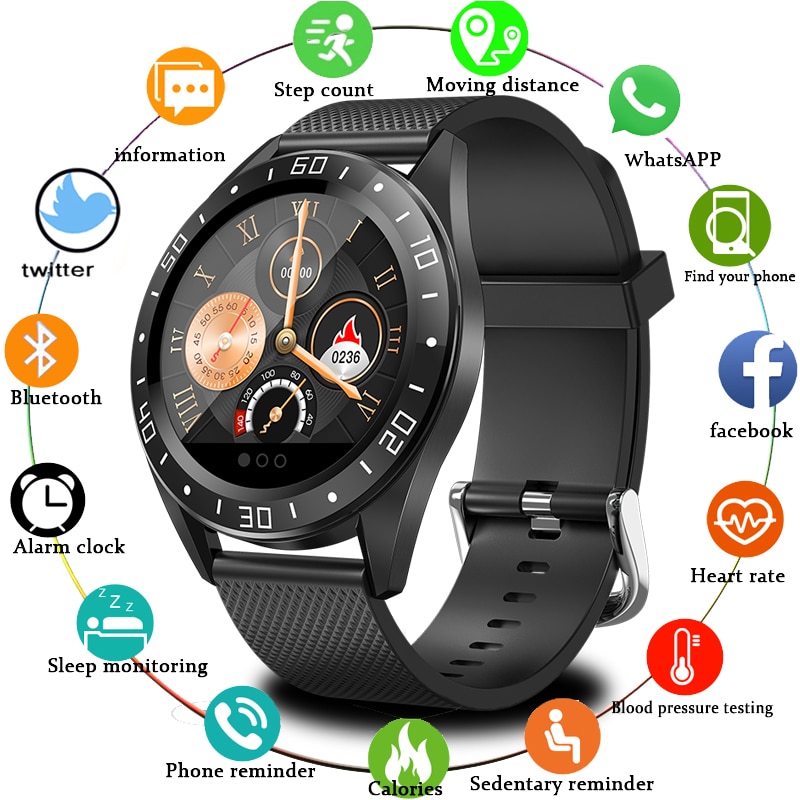 Mode Sport mannen smart watch IP68 waterdicht Voor IOS Android telefoon smartwatch Hartslagmeter Bloeddruk Functies