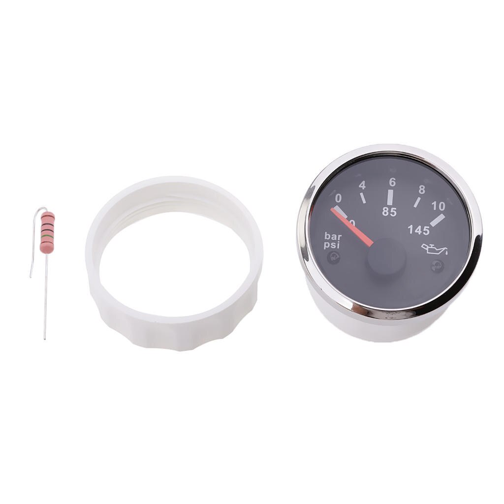 52mm Oil Pressure Meter Gauge for Motorcycle Motorbike Boat Car 12/24V