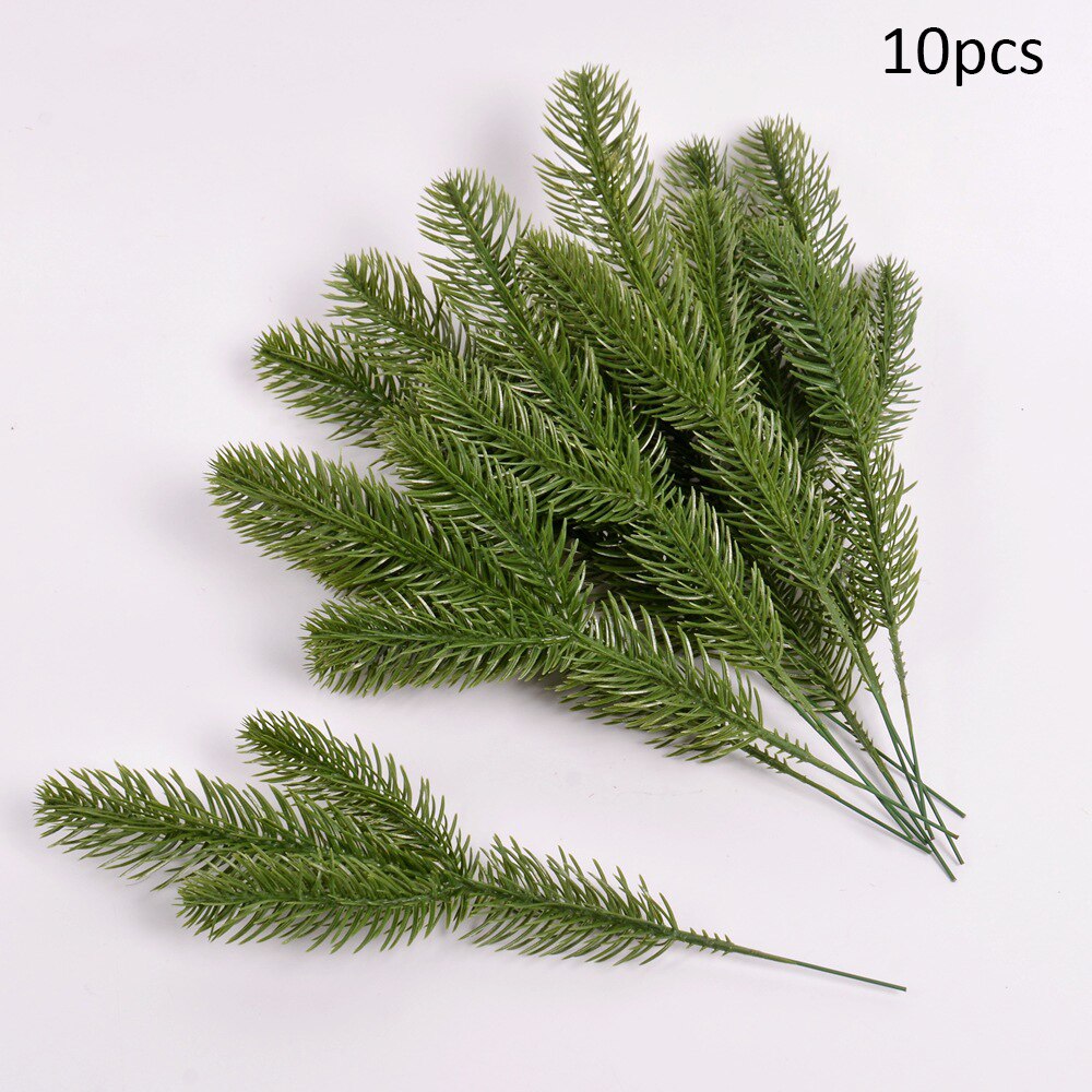 1,7 m Künstliche Berry Kiefer Äste Grüne Weihnachten Girlande Kranz Weihnachten Home Party Weihnachten Decor Hängen Ornament für Kinder: 10PCS Pine Branches