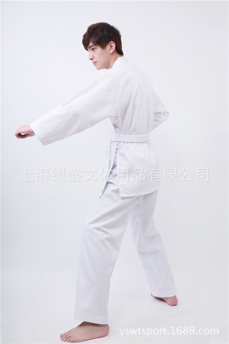 Maestro Taekwondo Dobok entrenadores desgaste adulto blanco de manga larga maestro uniformes taekwondo maestro uniformes