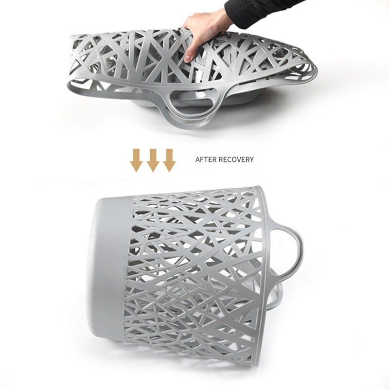 Imitation Rattan Laundry Basket, Plastic Folding Storage Basket, Household Laundry Basket, Bedroom Storage Bucket