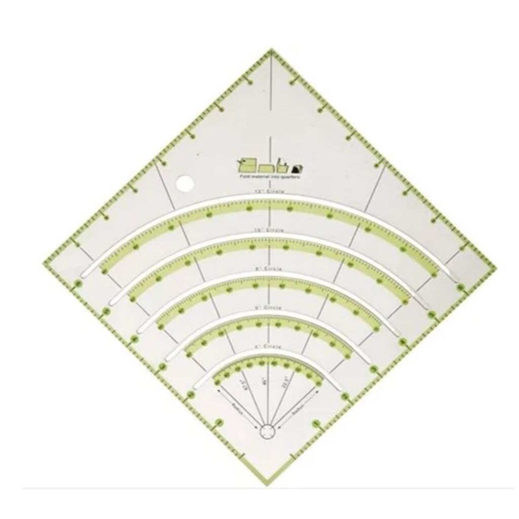 Arcs and Fan Quilt Circle Cutter Ruler Sewing tool ruler Multifunctional Cutting Patchwork Ruler Sewing Craft Tools