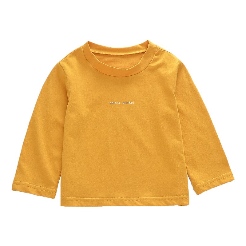 Selcet Amrket Gedrukt Baby Kinderen Jongens T-shirt Lange Mouw Lente Katoen Tops T-shirt Kinderen Basic Voorjaar Kleren