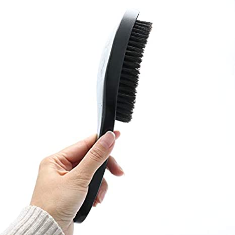 Black Hard and Medium Afro Men Good Hair Brush Curved Wood Handle Boar Bristles 360 Wave Brush Waves Cap Brushes for Man