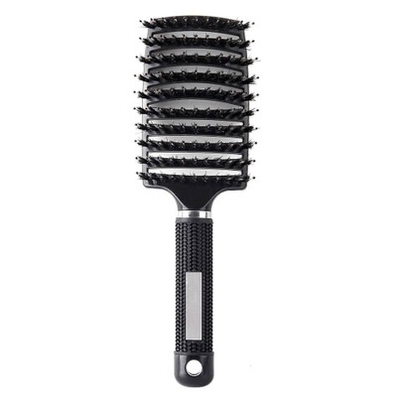 Boar Hair Brush Hair Comb Curved Vented Styling Hairbrush Detangling Thick Hair Massage Blow Drying Brush Hairbush Comb for Hair