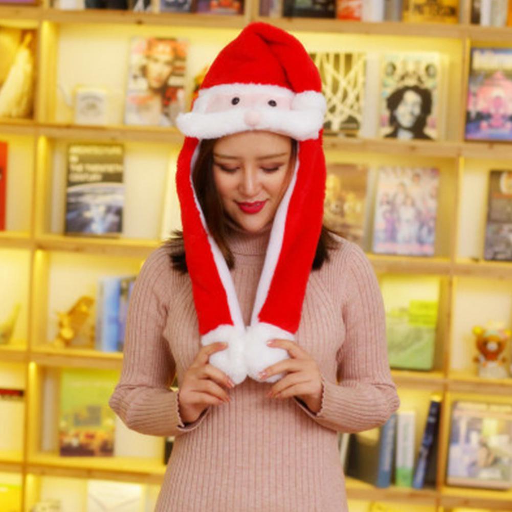 Cute Cartoon Pinch Ears Moveable Airbag Cap Warm Hat Santa Claus Elk for Christmas Decorative Props