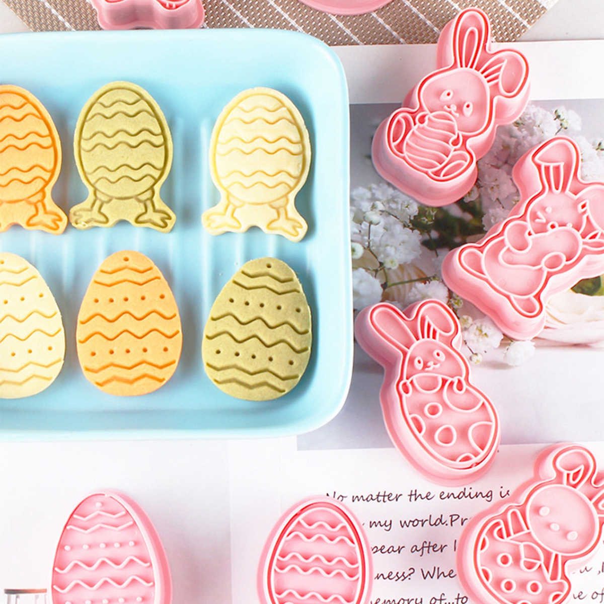 Ostern Kunststoff Cookie Cutter Kaninchen Ei Keks Cutter Glücklich Ostern Dekorationen Für Heimat Hase Ostern Partei Liefert freundlicher