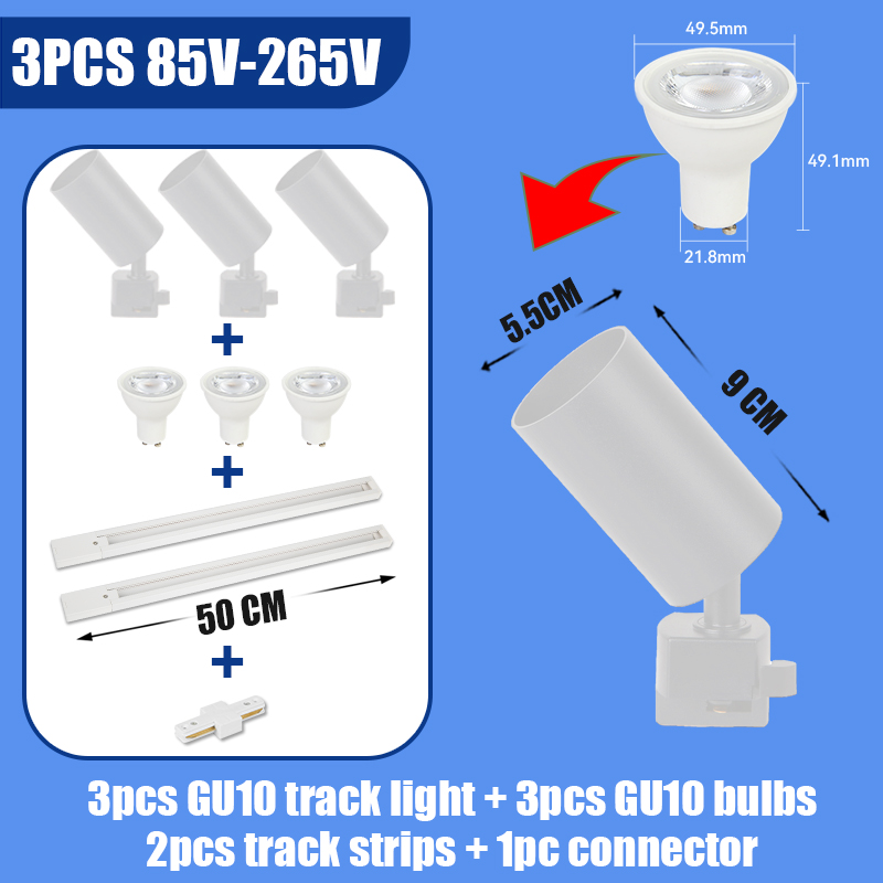 Full Sets Led Track Lights GU10 Ceiling Spot Led Rail Lighting for Living Room Decor 110V 220V Spotlight Wall Track Light Fixtur: light yellow / Beige