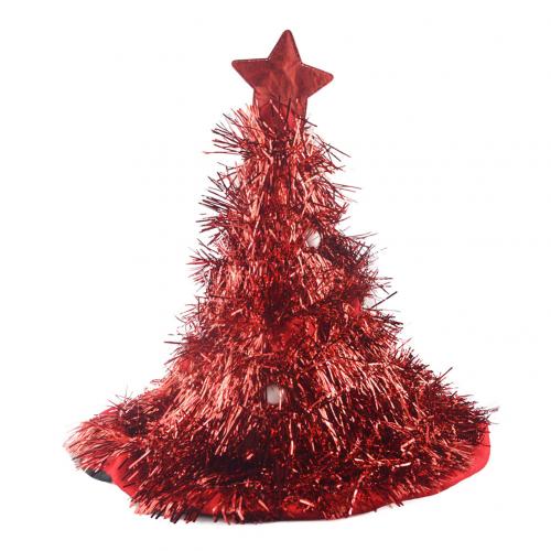 Skinnende glitter juletræ hat voksen børn xmas fest kostume indretning sød kasket jul hat fest santa hatte år: Rød