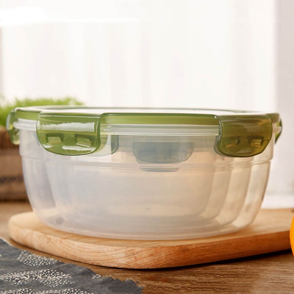 1/4Pcs Safe Plastic Round Storage Box Sealed Rectangular with Lid Food Containers Stackable Microwave-heated Lunch Boxes