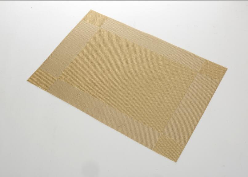 40*30cm Placemat mode pvc eettafel mat remblokjes kom pad onderzetters waterdicht tafelkleed pad anti -slip pad: Gold