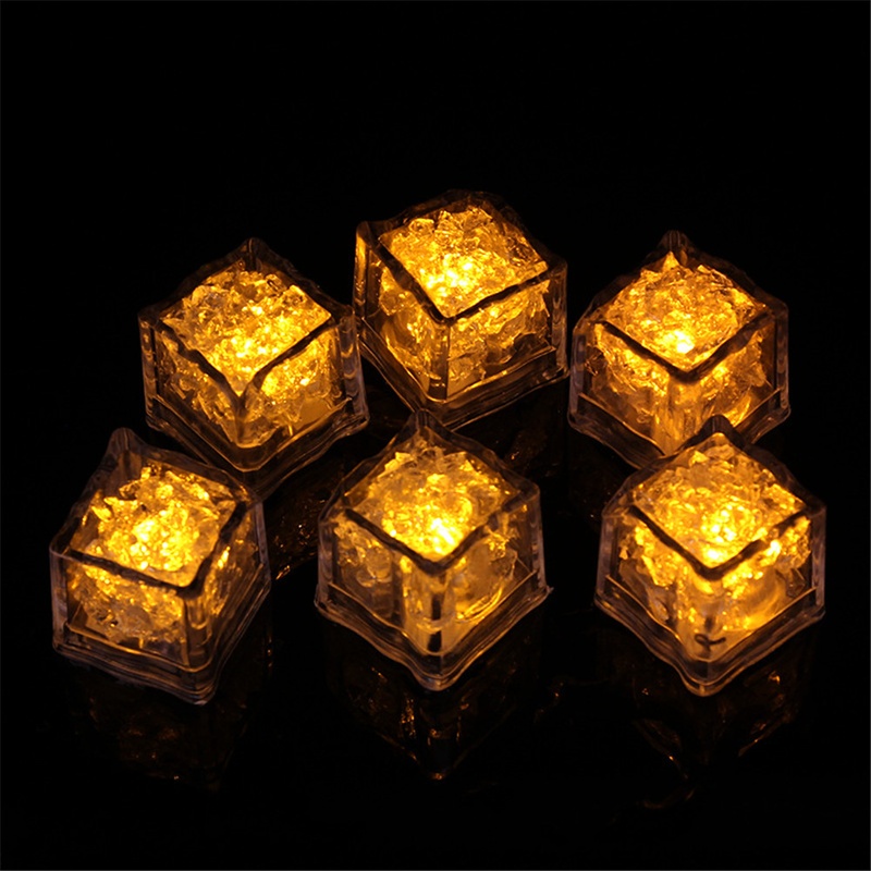 Bunte Leucht Eis Block Wein Glas Dekoration LED Leuchtstoffröhre Licht Block Flackern Induktion Eis Licht Bar Hochzeit Party: Gelb