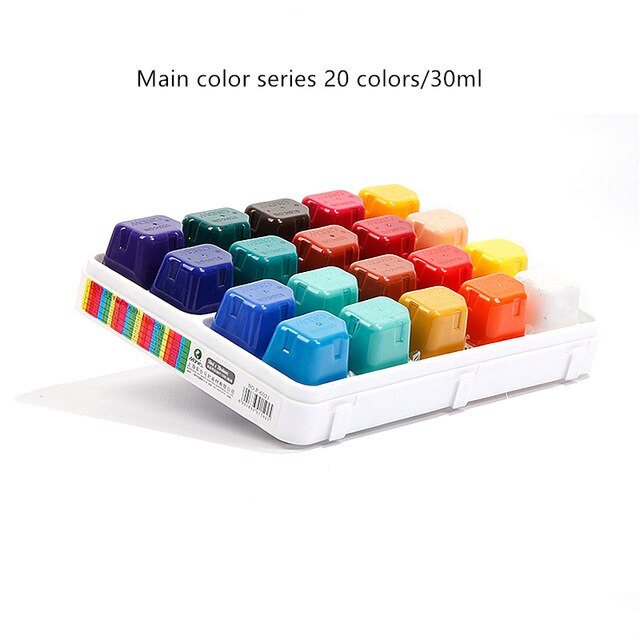 Acuarelas Gouache profesionales, 20 colores, 30ml, único de taza de gelatina, pintura Gouache para artistas, estudiantes, suministros de arte: Mian color